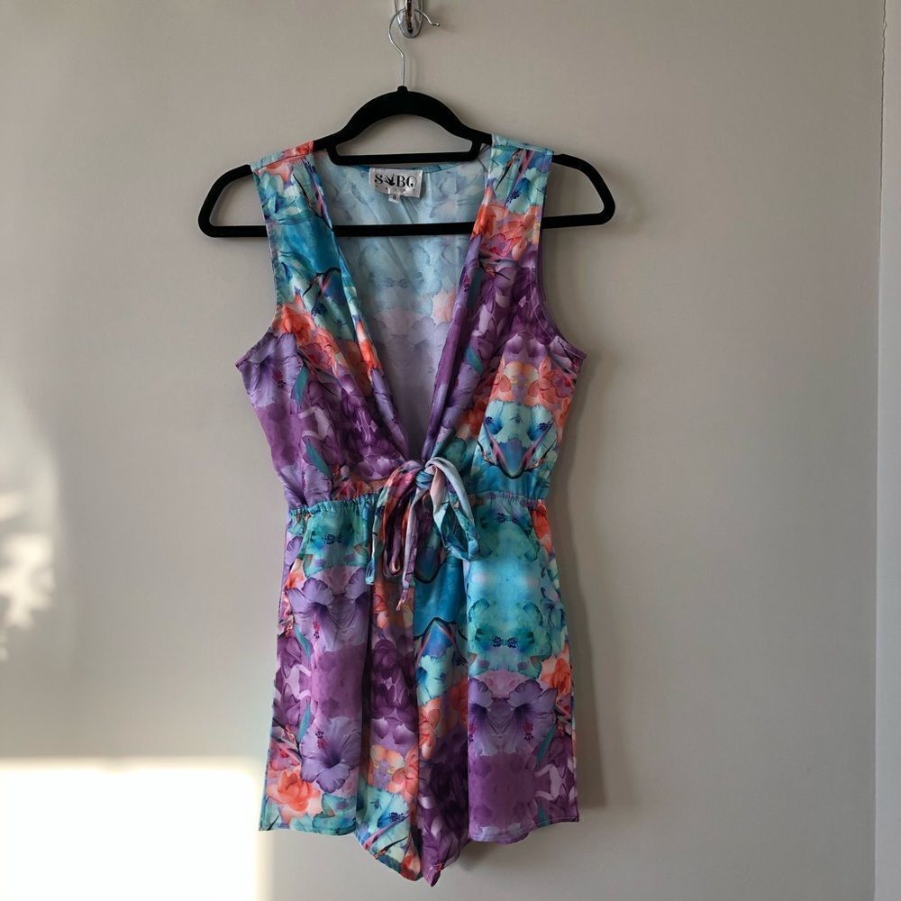 SABO Tie Front Floral Romper (Size:8)
